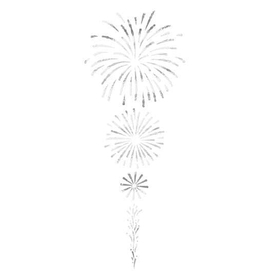 Collection of Silver Fireworks Promotional Product Tattoo in a gallery layout