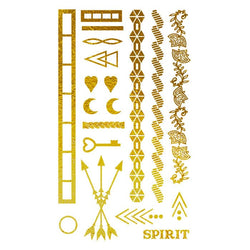 Collection of Metallic Gold Festival Collection Promotional Product Tattoo in a gallery layout