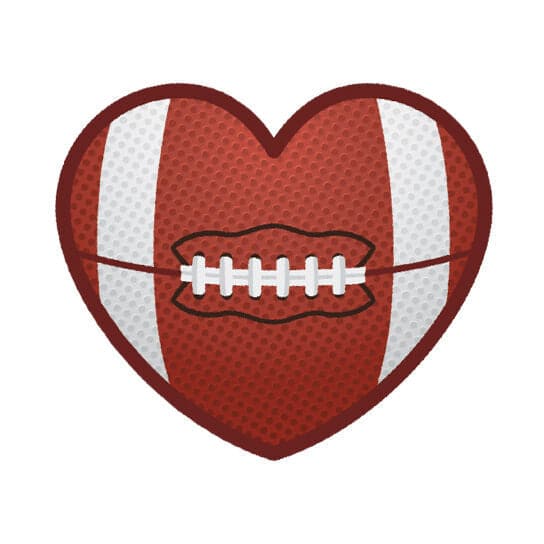 Collection of Football Heart Promotional Product Tattoo in a gallery layout