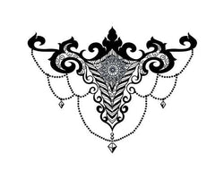 Collection of Gem Chandelier Sternum Bikini Promotional Product Tattoo in a gallery layout