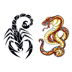 Collection of Glow in the Dark Cobra and Scorpion Promotional Product Tattoo in a gallery layout