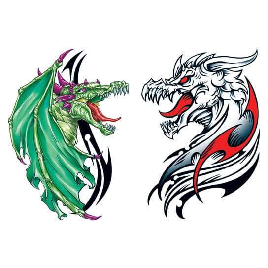 Collection of Glow in the Dark Dragon Promotional Product Tattoo in a gallery layout