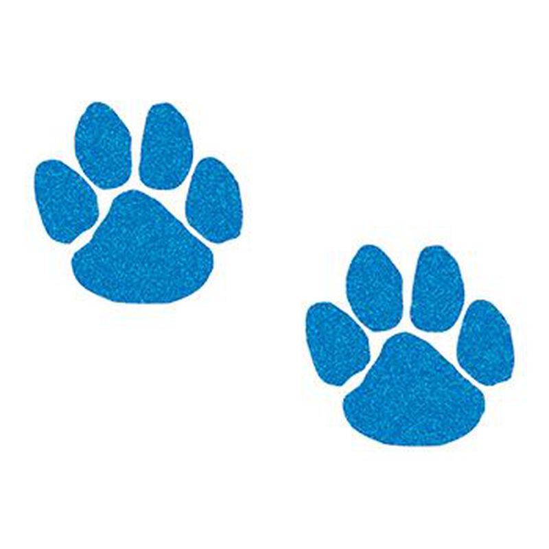 Collection of Glitter Blue Paw Prints Temporary Tattoos in a gallery layout