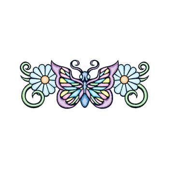 Collection of Glitter Pastel Butterfly Promotional Product Tattoo in a gallery layout