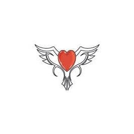 Collection of Glow in the Dark Heart with Wings Promotional Product Tattoo in a gallery layout