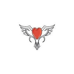 Collection of Glow in the Dark Heart with Wings Promotional Product Tattoo in a gallery layout