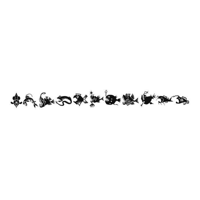 Collection of Glow in the Dark Killer Fish Band Promotional Product Tattoo in a gallery layout