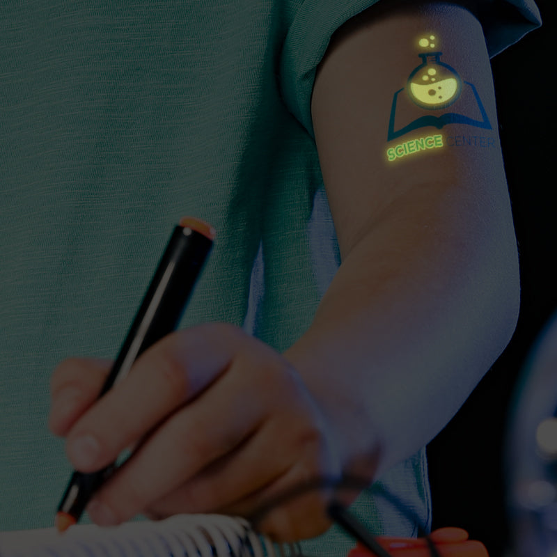 Collection of Custom Glow In The Dark Temporary Tattoo 7 in a gallery layout