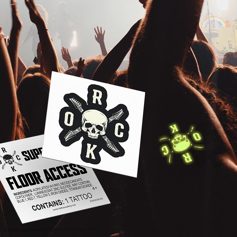 Collection of Custom Glow In The Dark Temporary Tattoo 8 in a gallery layout