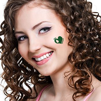 Collection of Go Green Heart Temporary Tattoo in a gallery layout