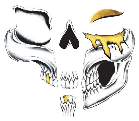 Collection of Metallic Glam Skull Costume Promotional Product Tattoo in a gallery layout