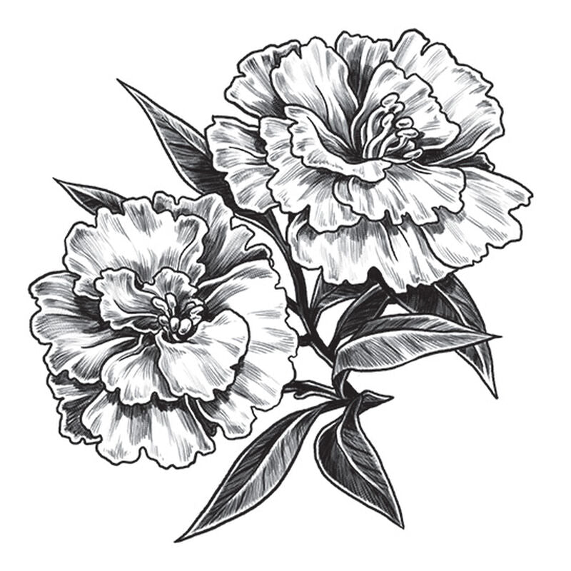 Collection of Gray Carnation Temporary Tattoo in a gallery layout