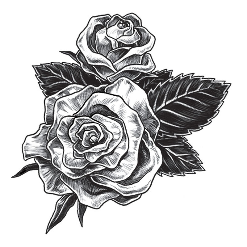 Collection of Gray Rose Temporary Tattoo in a gallery layout