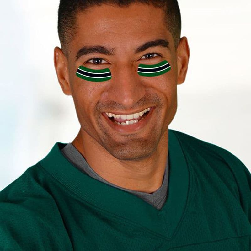 Collection of Green, Black & White Eye Black Promotional Product Tattoo in a gallery layout