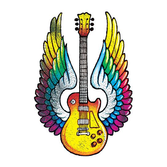 Collection of Guitar Rock Prism Foil Tattoo in a gallery layout