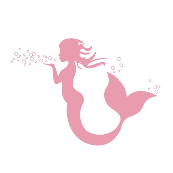 Collection of Pink Mermaid Silhouette Promotional Product Tattoo in a gallery layout