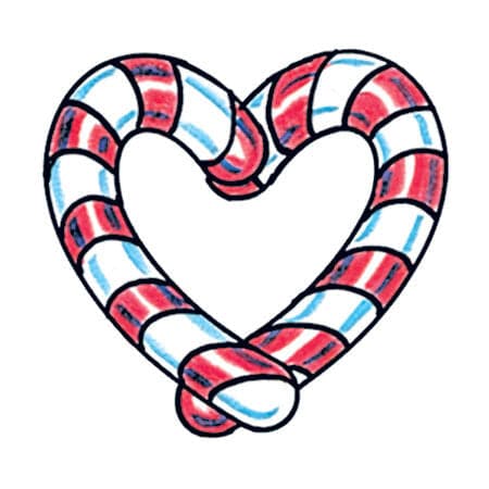 Collection of Heart Candy Cane Promotional Product Tattoo in a gallery layout