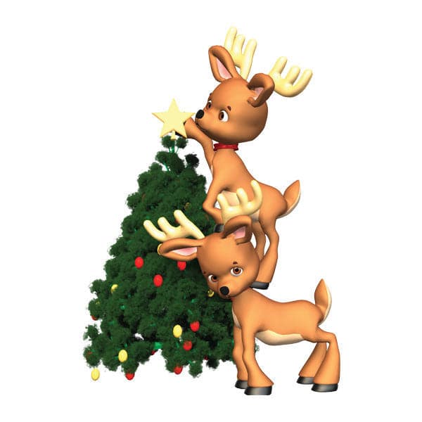Collection of Reindeer Decorating the Tree in a gallery layout