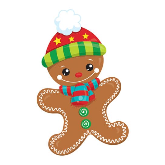 Collection of Holiday Gingerbread Man Promotional Product Tattoo in a gallery layout