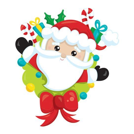 Collection of Jolly Santa with Bow Promotional Product Tattoo in a gallery layout