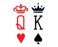 Collection of King & Queen Card Suit Temporary Tattoos in a gallery layout