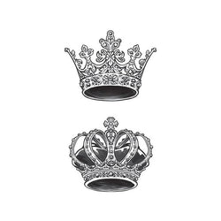 Collection of King & Queen Crown Temporary Tattoos in a gallery layout