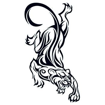 Collection of Large Tribal Panther Temporary Tattoo in a gallery layout