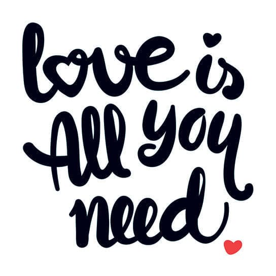 Collection of Love is All You Need Promotional Product Tattoo in a gallery layout