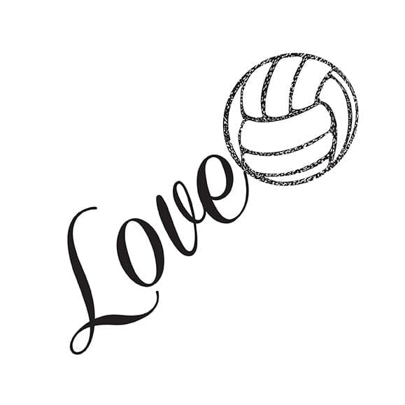 Collection of Love Volleyball Promotional Product Tattoo in a gallery layout