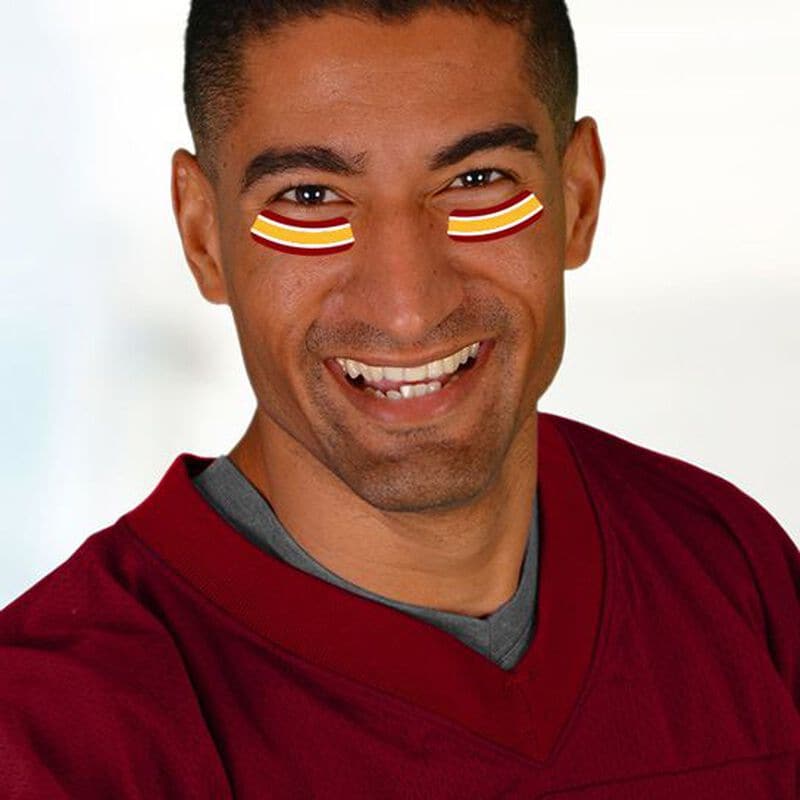 Collection of Maroon, Gold & White Eye Black Promotional Product Tattoo in a gallery layout