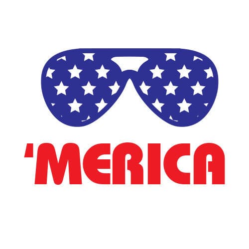 Collection of Merica Sunglasses Promotional Product Tattoo in a gallery layout