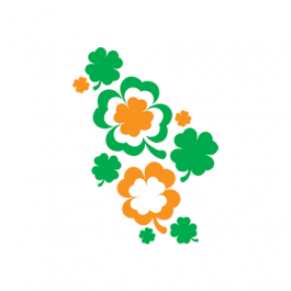 Collection of Orange and Green Clovers Promotional Product Tattoo in a gallery layout