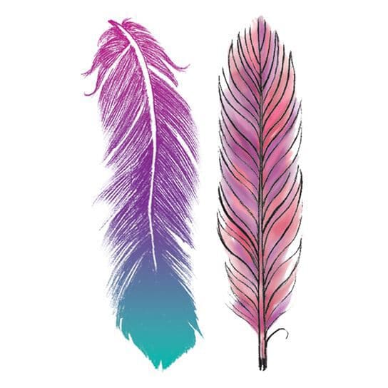 Collection of Pastel Feathers Promotional Product Tattoo in a gallery layout
