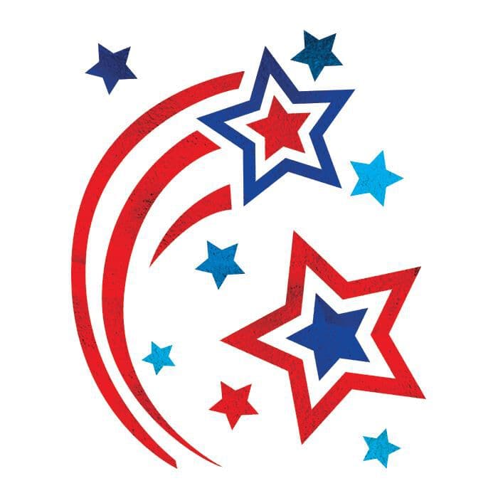 Collection of Patriotic Metallic Shooting Star Promotional Product Tattoo in a gallery layout