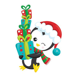 Collection of Penguin with Stack of Presents Promotional Product Tattoo in a gallery layout