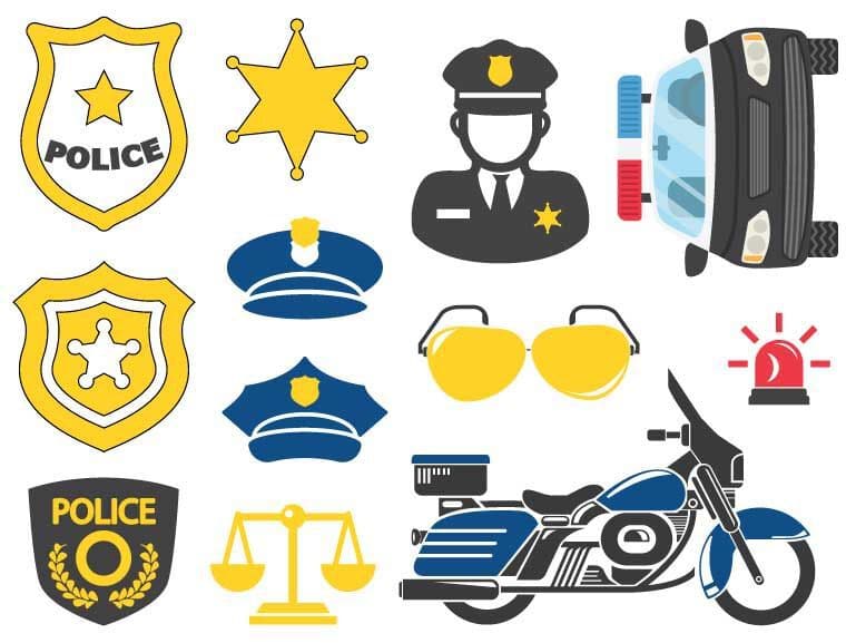 Collection of Police Safety Set of Promotional Product Tattoo in a gallery layout