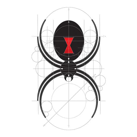 Collection of Metallic Black Widow Spider Promotional Product Tattoo in a gallery layout