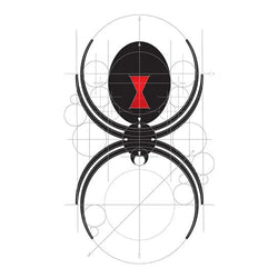 Collection of Metallic Black Widow Spider Promotional Product Tattoo in a gallery layout