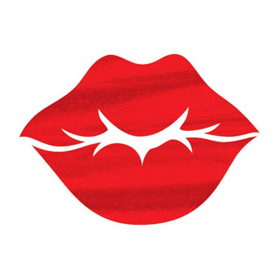 Collection of Metallic Kissy Lips Promotional Product Tattoo in a gallery layout