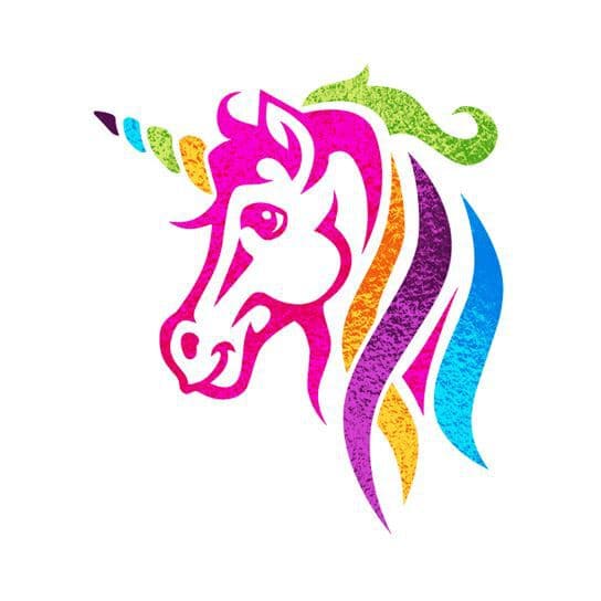 Collection of Metallic Rainbow Unicorn Promotional Product Tattoo in a gallery layout