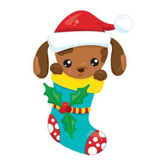 Collection of Puppy in a Stocking Promotional Product Tattoo in a gallery layout