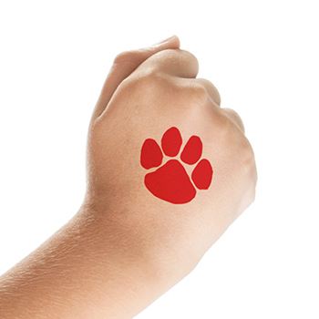 Collection of Red Paw Print Temporary Tattoo in a gallery layout