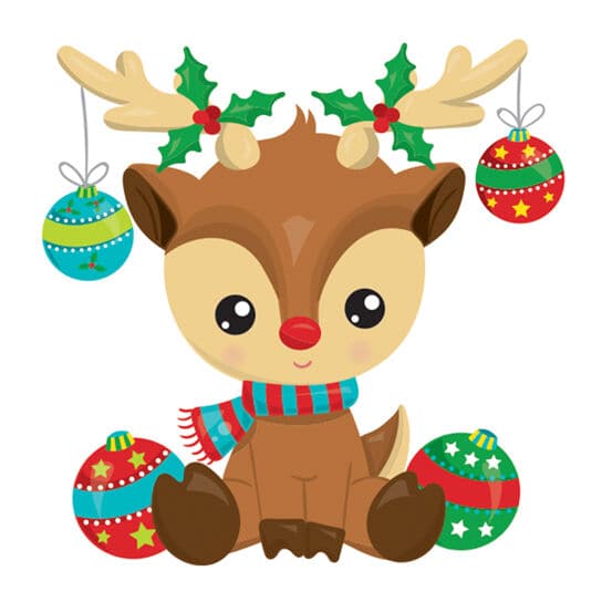 Collection of Reindeer with Ornaments Promotional Product Tattoo in a gallery layout