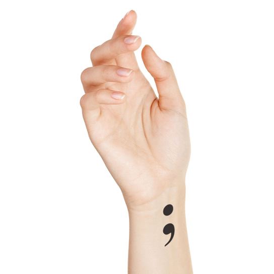 Collection of Semicolon Temporary Tattoo in a gallery layout