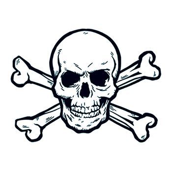 Collection of Skull and Crossbones Temporary Tattoo in a gallery layout