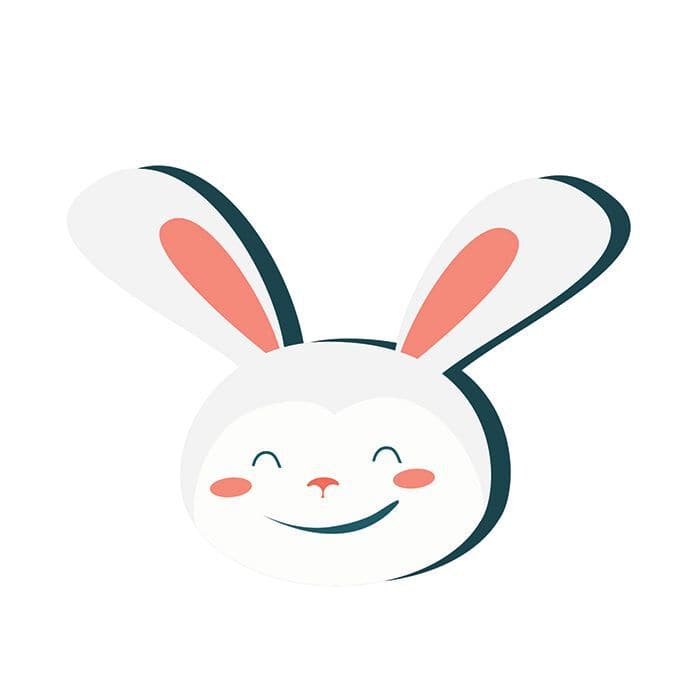 Collection of Smiling Bunny Promotional Product Tattoo in a gallery layout