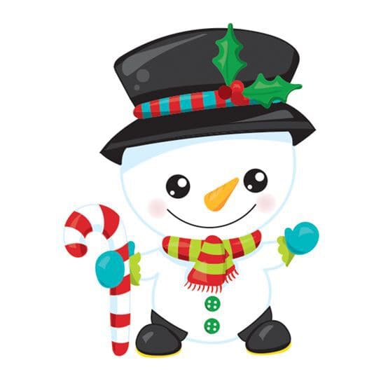 Collection of Snowman with Candy Cane Promotional Product Tattoo in a gallery layout