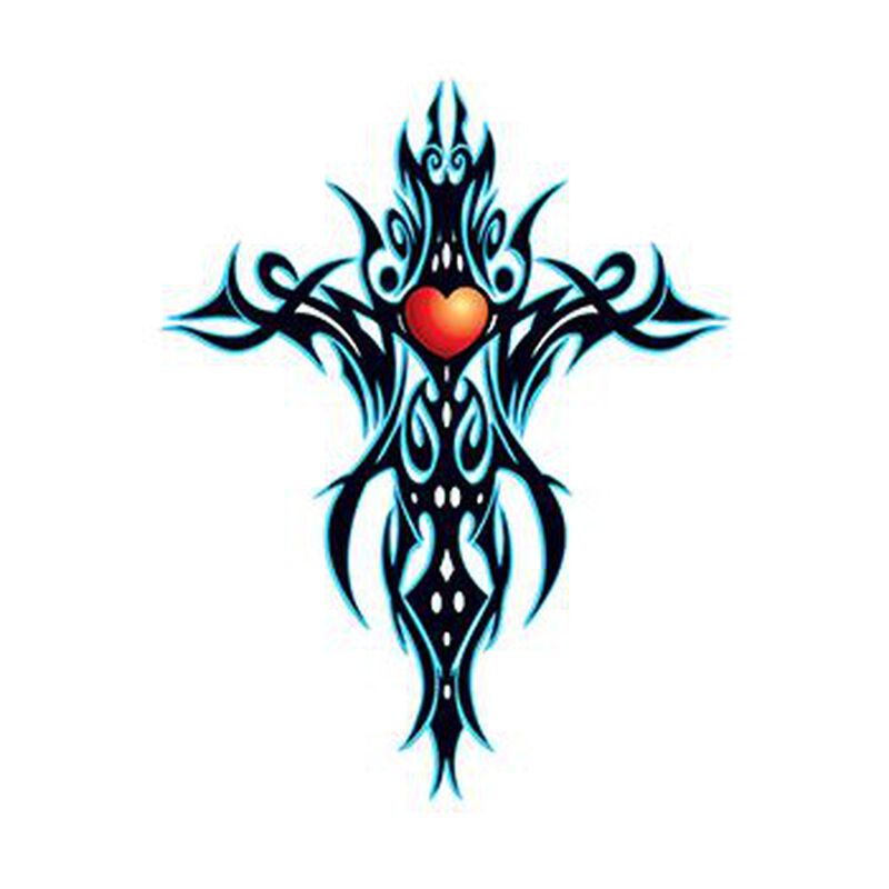Collection of Tribal Blue Cross Temporary Tattoo in a gallery layout