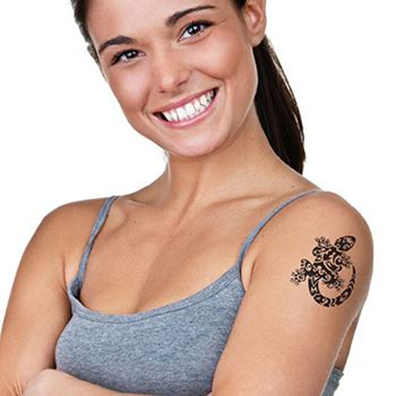 Collection of Tribal Gecko Temporary Tattoo in a gallery layout