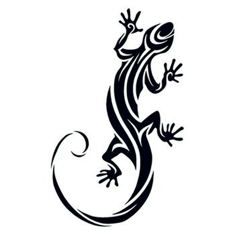 Collection of Tribal Lizard Temporary Tattoo in a gallery layout